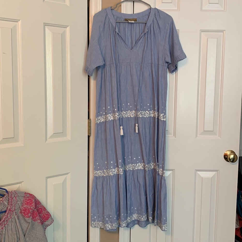 Blue Dress with sequin detailing